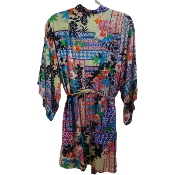 JOSIE Floral Rayon Kimono Wrap SIZE S - Picture 6 of 11
